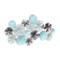 Homeroots 24" X 44" Aqua Charcoal And Silver Abstract Metal Round Discs Hanging Dimensional Sculpture 634062 - alternate 1