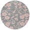Homeroots 8' Gray Pink And Ivory Round Floral Washable Indoor Outdoor Area Rug 600002 - alternate 2