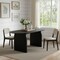 Homeroots 67" Black Solid Wood Double Pedestal Base Oval Dining Table 712161 - alternate 3