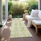 Homeroots 8' Runner Artichoke Green Oriental Washable Non Skid Indoor Outdoor Runner Rug 563737 - alternate 2