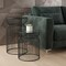 Homeroots Set of Two Clear and Black Tempered Glass and Metal Wire Round Drum End Tables, 2PK 605375 - alternate 2