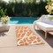 Homeroots 8' Runner Orange and White Abstract Washable Non Skid Indoor Outdoor Runner Rug 559281 - alternate 3
