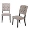Homeroots Set of Two Tufted Gray Upholstered Linen And Solid Wood Open Back Dining Side Chairs, 2PK 573400 - alternate 3
