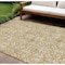 Homeroots 9' X 12' Gold Gray And Beige Floral Washable Indoor Outdoor Area Rug 595953 - alternate 1