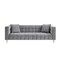Homeroots 88" Gray Velvet Wood Sofa With Toss Pillows 543977 - alternate 1