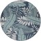 Homeroots 4' Navy Blue Round Floral Indoor Outdoor Area Rug 572547 - alternate 2