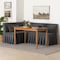 Baxton Studio Richard 3-Piece Fabric Upholstered Dining Nook Set, Dark Grey 267-14640-9305-ZORO - alternate 2