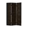 Homeroots 72" Black Canvas Folding Three Panel Screen Room Divider 274898 - alternate 3