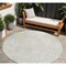 Homeroots 8' Ivory And Beige Round Geometric Washable Indoor Outdoor Area Rug 595081 - alternate 1