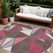 Homeroots 9' X 12' Burgundy Pink And Charcoal Geometric Washable Indoor Outdoor Area Rug 600358 - alternate 1