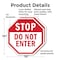 Signmission Stop Do Not Enter, 10 inch X 10 inch, Plastic Sign, 2PK OC-P-2PACK-10-47 - alternate 2