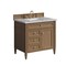 James Martin Vanities Brittany 36" Single Vanity, Pecan w/ 3 CM Carrara Marble Top 655-V36-PCN-3CAR - alternate 2