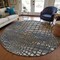 Homeroots 8' Charcoal Brown And Copper Round Abstract Washable Indoor Outdoor Area Rug 596784 - alternate 3