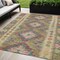Homeroots 5' X 8' Green Geometric Washable Indoor Outdoor Area Rug 607441 - alternate 1