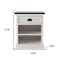 Homeroots Distressed White and Deep Brown Nightstand With Shelves 397625 - alternate 3