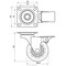 Richelieu Contemporary Furniture Caster, Swivel with Brake, with Plate, Clear, Gray 26502020502 - alternate 4