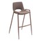 Homeroots Set of Two 30" Brown Faux Leather And Steel Low Back Bar Height Bar Chairs 555666 - alternate 4