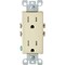 Leviton Decora 15A Ivory Tamper Resistant 5-15R Duplex Outlet R58-T5325-0DI - alternate 2