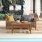 Alaterre Furniture Alaterre Barton Patio Loveseat and Coffee Table Set for Porch or Poolside Natural Finish 80-BARTON-2SOFATB-G - alternate 3
