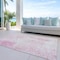 Homeroots 9' X 12' Pink And Ivory Abstract Washable Indoor Outdoor Area Rug 612963 - alternate 2