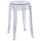 Leisuremod Averill Modern Plastic Dining Stool with Sturdy Seat and Legs, Clear, 2PK AS18CL2 - alternate 2