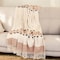 Homeroots 50" X 60" Brown and Ivory Woven Cotton Striped Throw Blanket with Tassels 478666 - alternate 2