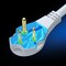 Maximm 10ft 14AWG Low Profile Flat Plug Extension Cord, 3-Prong, White IGR-14-P030P-05H-10WH - alternate 2