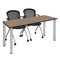 Regency Kee Training Table W/ 2 Cadence Nest Chairs, 60 in W, 24 in L, Noble Oak MT6024NOBPCM23BK - alternate 1