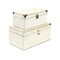 Homeroots Set of Two White Solid Wood Metal And Fabric Box With Lid, 2PK 489344 - alternate 2