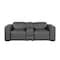 Homeroots 90in Dark Gray and Brown Italian Leather Power Reclining Loveseat With Storage 720557 - alternate 1