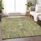 Homeroots 10' X 14' Artichoke Green Gray And Tan Damask Washable Indoor Outdoor Area Rug 603304 - alternate 3
