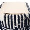 Homeroots 18" Blue Cotton Cube Striped Pouf Ottoman 534102 - alternate 3