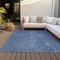 Homeroots 3' X 5' Navy Blue Gray And Ivory Abstract Washable Indoor Outdoor Area Rug 597028 - alternate 2