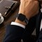 Elegani Ostrich-Embossed Leather Band Compatible with Apple Watch 40mm, Dark Blue, Yellow Gold Buckle LAT3-DBLU-YGD-40 - alternate 3