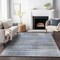 Homeroots 8' X 10' Denim Blue And Sky Blue Striped Washable Indoor Outdoor Area Rug 588049 - alternate 4