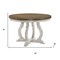 Homeroots 48" Walnut and Antiqued White Wood Pedestal Base Round Top Dining Table 631287 - alternate 2