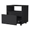 Homeroots 21" Black Wood One Drawer Nightstand with Integrated Tech 518168 - alternate 2