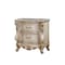 Homeroots 32" Antiqued White Two Drawers Mirrored Nightstand 347174 - alternate 1