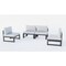 Leisuremod Chelsea 4-Piece Middle Patio Chairs Black Aluminum With Cushions, Light Grey CSBL-4LGR - alternate 1