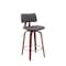 Homeroots 26" Gray And Wood Brown Faux Leather Swivel Low Back Counter Height Bar Chair 534430 - alternate 2