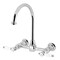 Kingston Brass Two-Handle Wall Mount Bridge Kitchen Faucet, Polished Chrome KS1291BPL - alternate 1