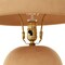 Homeroots 25" Distressed Beige Ceramic Table Lamp With Beige Drum Shade 632938 - alternate 2