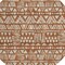 Homeroots 8' Terra Cotta And Beige Round Southwestern Washable Indoor Outdoor Area Rug 594198 - alternate 3