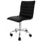 Elama 2 Piece Adjustable Faux Leather Rolling Office Chair in Black with Chrome Finish ELM-730-BLK - alternate 2