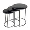 Homeroots Set of Three Black and Gray Marble and Iron Round Frame Nested Tables 632712 - alternate 2