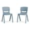Flash Furniture Plastic Stacking School Chairs with 12 in Seat Height in Dusty Blue, 2PK 2-YU-YCX-001-DSTYBL-GG - alternate 3