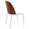 Leisuremod Tule Dining Side Chair with Leather Seat and White Powder-Coated Steel Frame, Walnut/White TWCWN18W - alternate 2