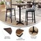 Flash Furniture 30" x 24" Tabletop, Seamless Surface Technology, Dark Brown with 22x22 Black Bar Height X-Base ST-REC2430-WBR-T2222B-GG - alternate 2