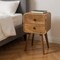 Homeroots 22" Beige Solid Wood Square Two Drawer Nightstand 651483 - alternate 4