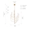 Vidalite Alina 9-Light Integrated LED Brass Chandelier, Rotatable Arms, Crystal Shades with Textured Effect CE1013053 - alternate 2